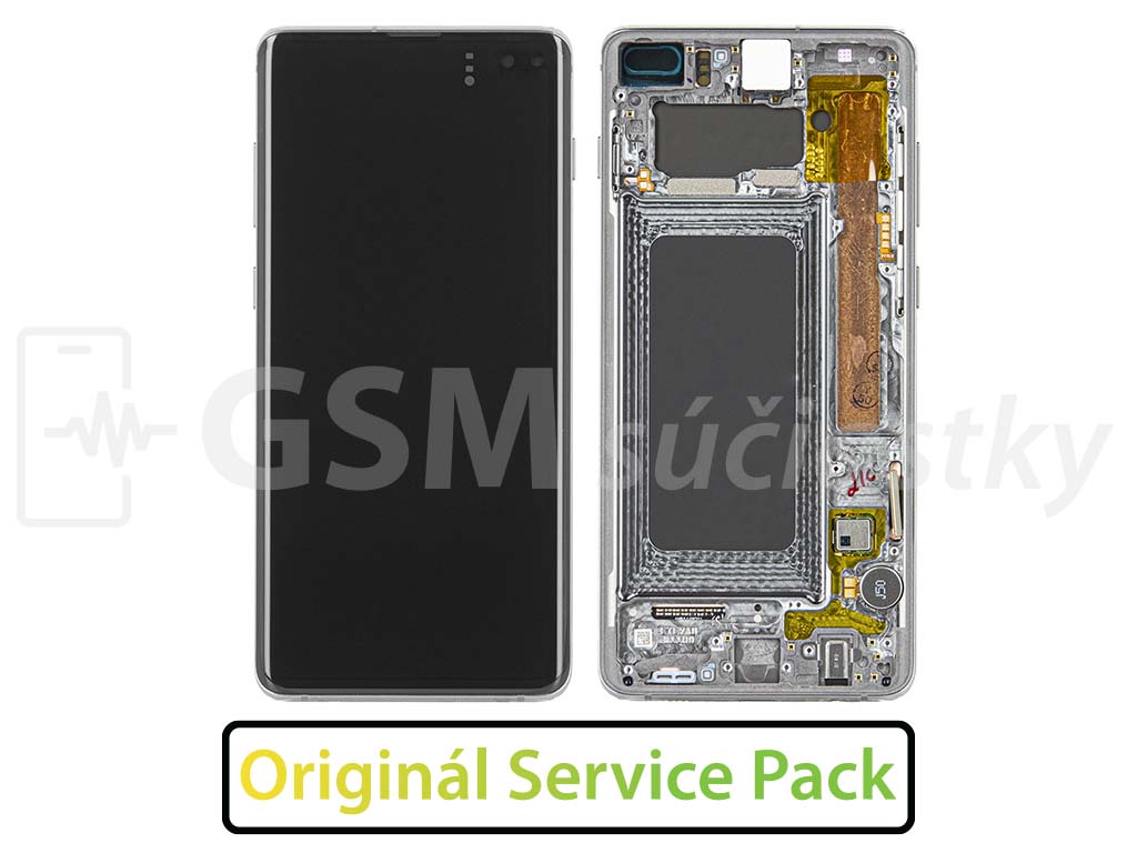 LCD Displej + Dotykové sklo + Rám Samsung Galaxy S10 Plus G975F - originál Čierna