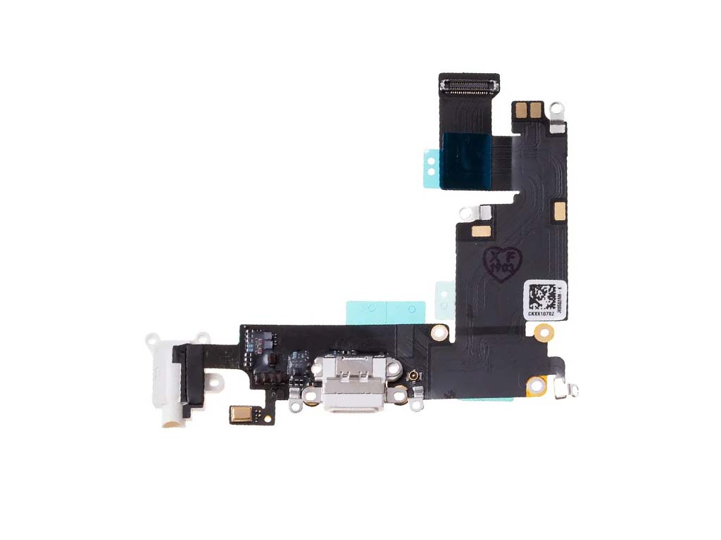 Flex kábel nabíjania iPhone 6 Plus - nabíjací konektor, mikrofón Biela