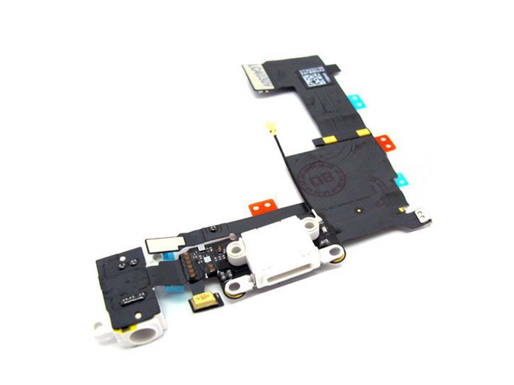 Flex kábel nabíjania iPhone 5S - nabíjací konektor, mikrofón Biela