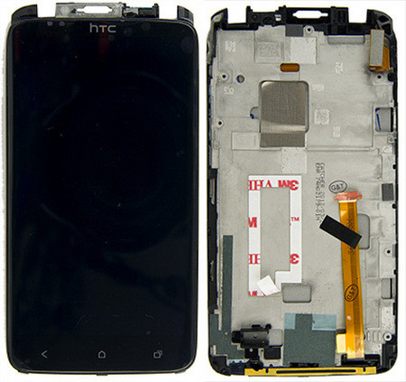 LCD displej + Dotykové sklo HTC One X čierny Rám