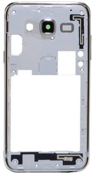 Kryt Samsung Galaxy J5 - J500 stredový + sklíčko kamery Biela - stredový rám