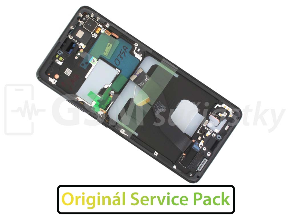 Samsung G998 Galaxy S21 Ultra - LCD displej + Dotykové sklo a Rám Originál Phantom black