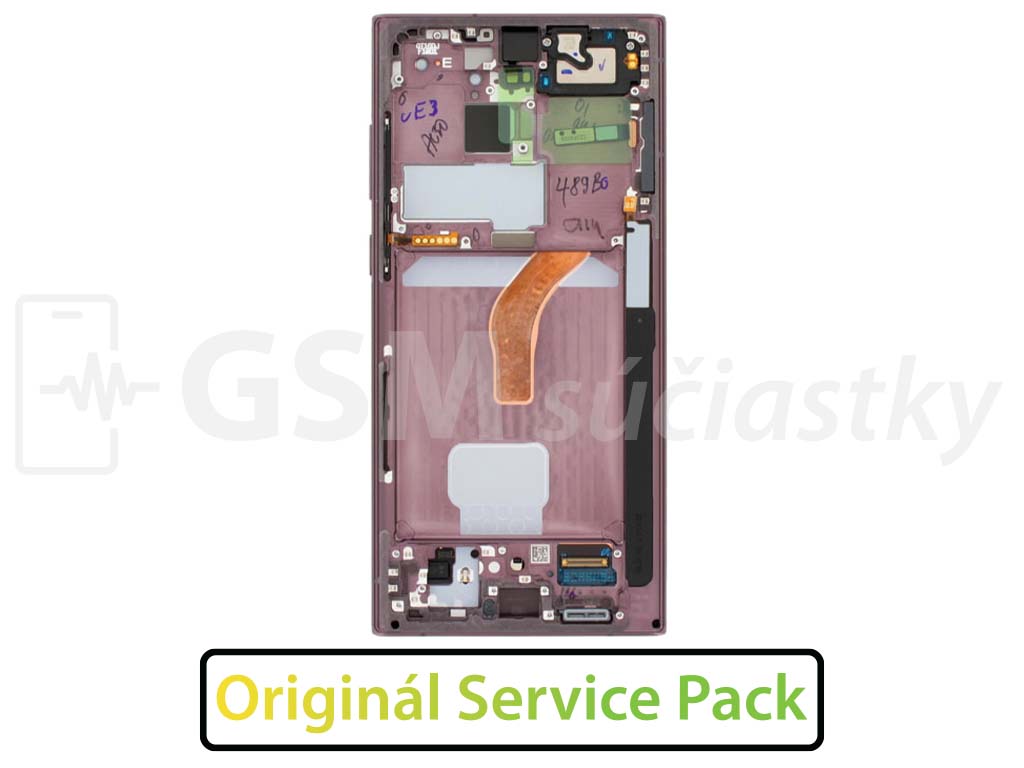 LCD Displej + Dotykové sklo Samsung Galaxy S22 Ultra S908B - originál Burgundy