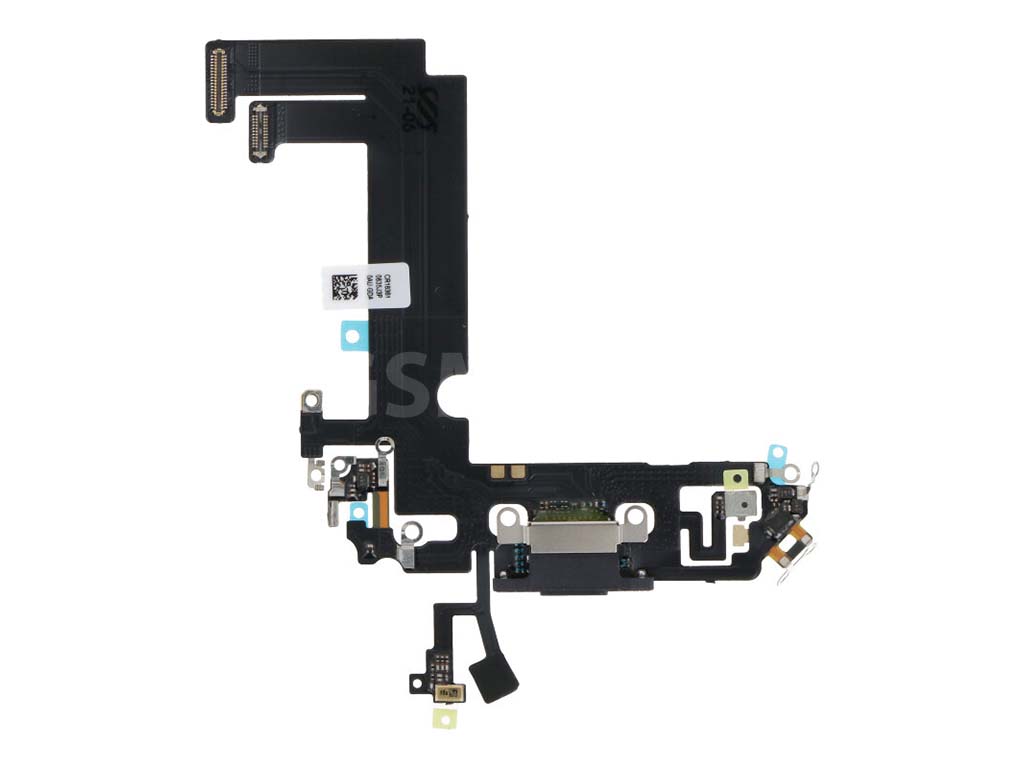 Flex kábel nabíjania iPhone 12 Mini - nabíjací konektor, mikrofón Čierna