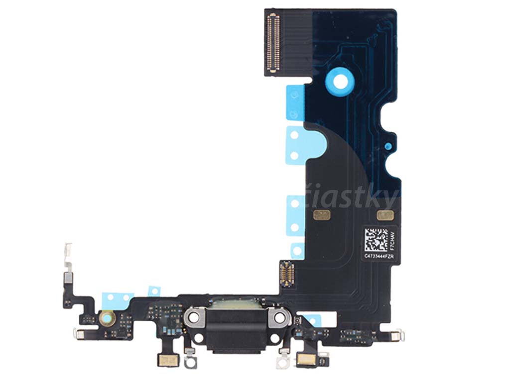 Flex kábel nabíjania iPhone SE 2020 - nabíjací konektor, mikrofón Čierna