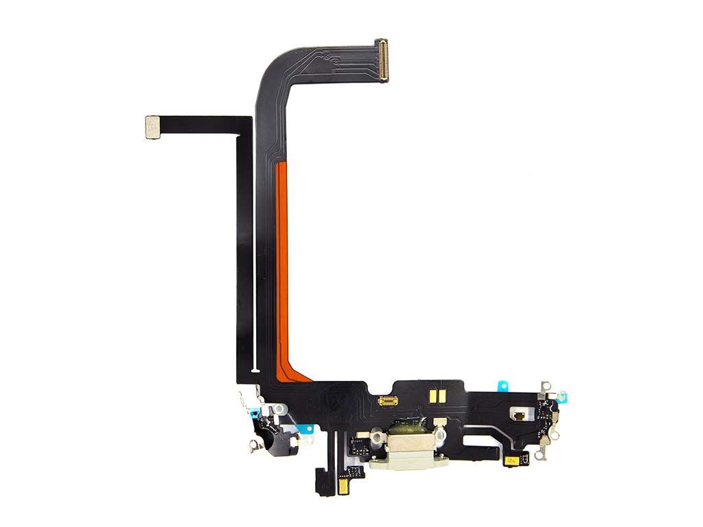 Flex kábel nabíjania iPhone 13 Pro Max - nabíjací konektor, mikrofón Biela - strieborná
