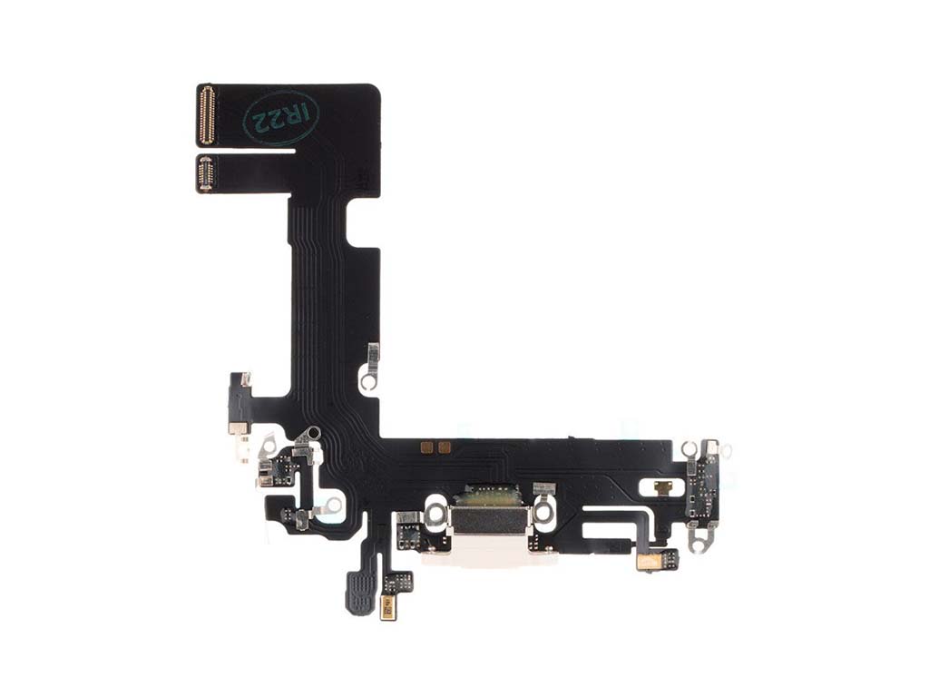Flex kábel nabíjania iPhone 13 - nabíjací konektor, mikrofón Biela - strieborná