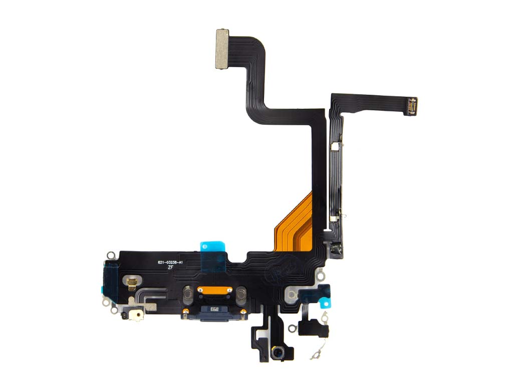 Flex kábel nabíjania iPhone 13 Pro - nabíjací konektor, mikrofón Modrá