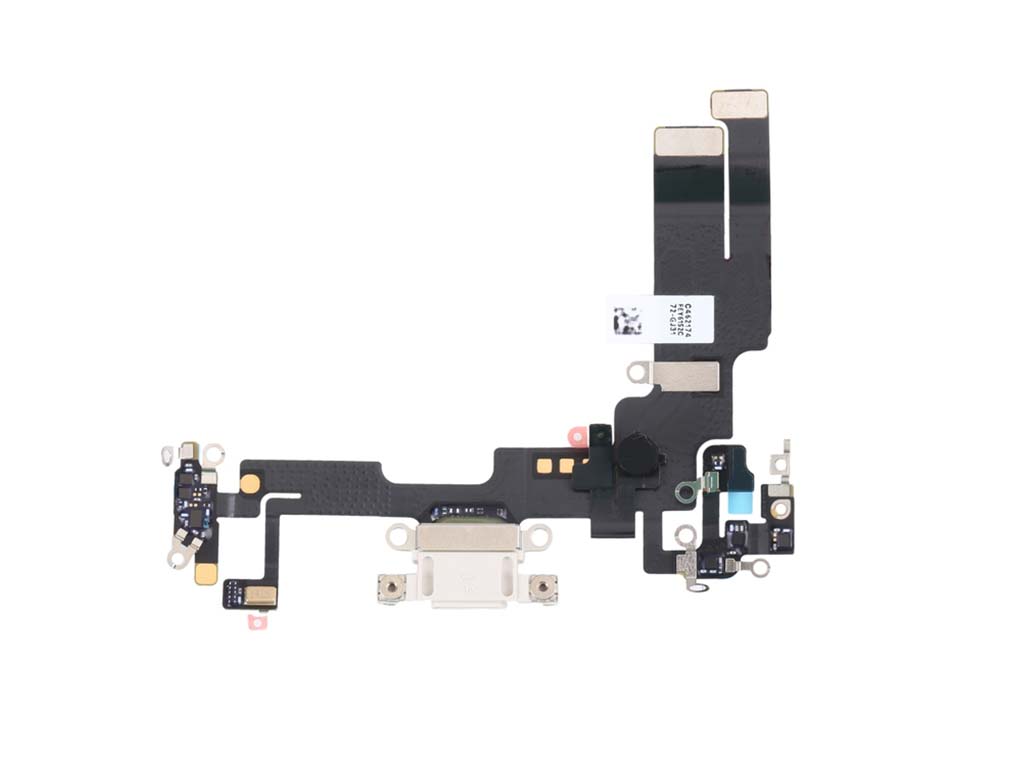 Flex kábel nabíjania iPhone 14 - nabíjací konektor, mikrofón Biela - strieborná