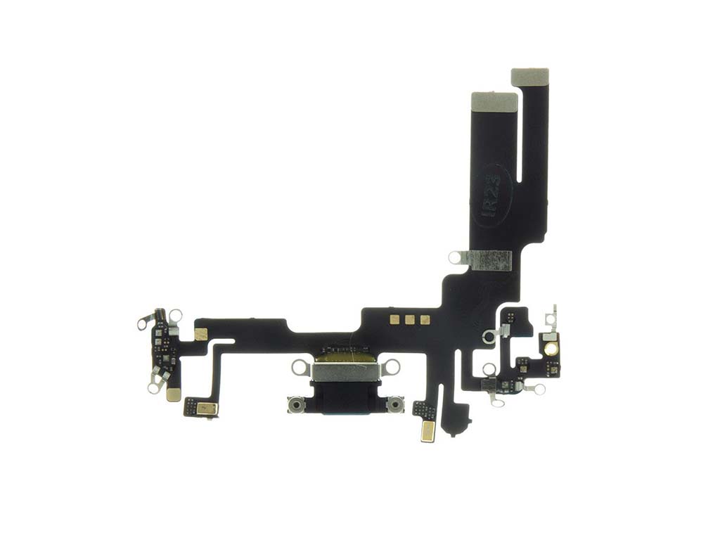 Flex kábel nabíjania iPhone 14 - nabíjací konektor, mikrofón čierna-šedá