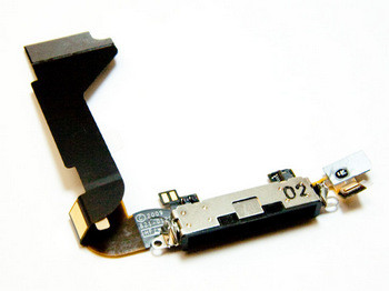 Flex kábel nabíjania iPhone 4/4G - nabíjací konektor, mikrofón Čierna