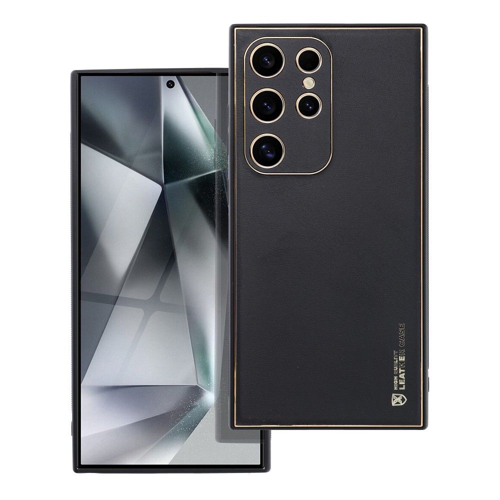 Zadný kryt Leather pre Samsung Galaxy S24 Ultra, S928 Čierna