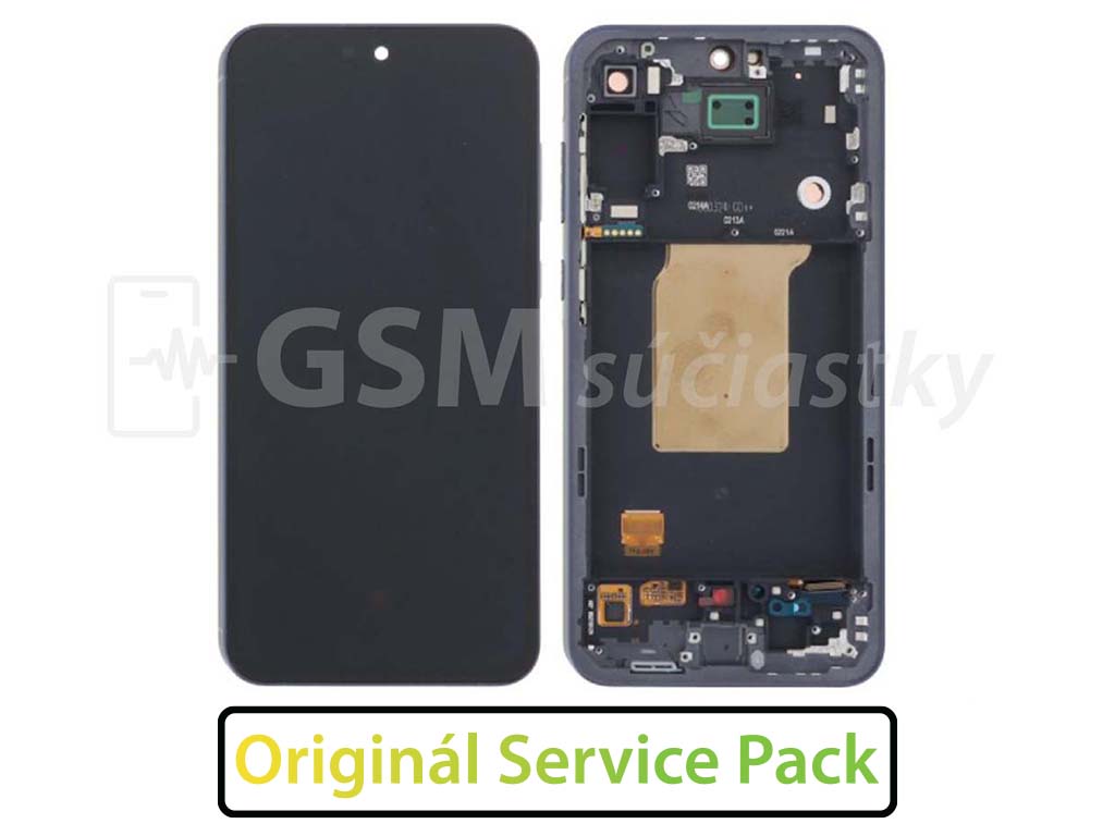 LCD Displej + Dotykové sklo + Přední kryt Samsung Galaxy A55 5G A556 - originál čierny + rám