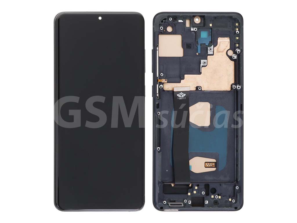 Samsung G988 Galaxy S20 Ultra - LCD displej + Dotykové sklo a Rám - OLED Čierna