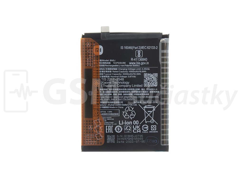 Batéria Xiaomi 12T, 12T Pro, Poco X5 5G, Redmi Note 12 5G - BN5J Originál