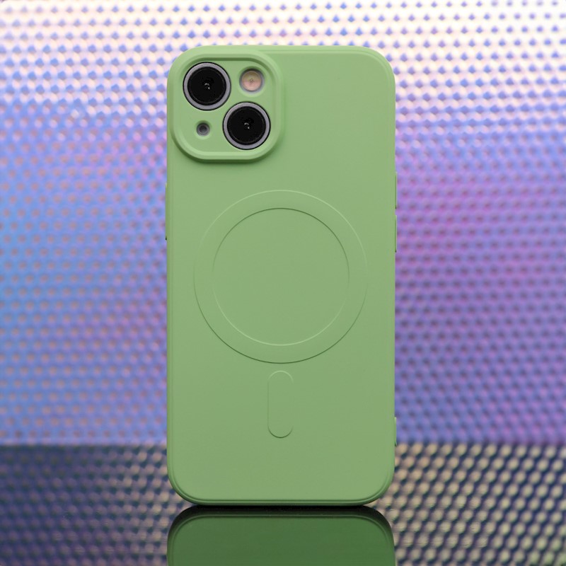 Silikónový kryt s magnetickým nabíjaním Apple iPhone 13 Pro Max, Svetlo Zelený