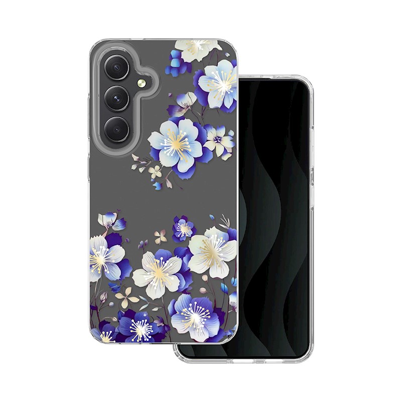 Obrázkové puzdro silikónové Samsung Galaxy S24 Modré kvety