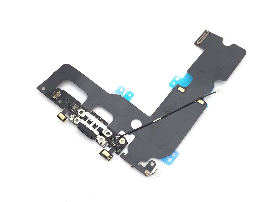 Flex kábel nabíjania iPhone 7 Plus - nabíjací konektor, mikrofón Čierna