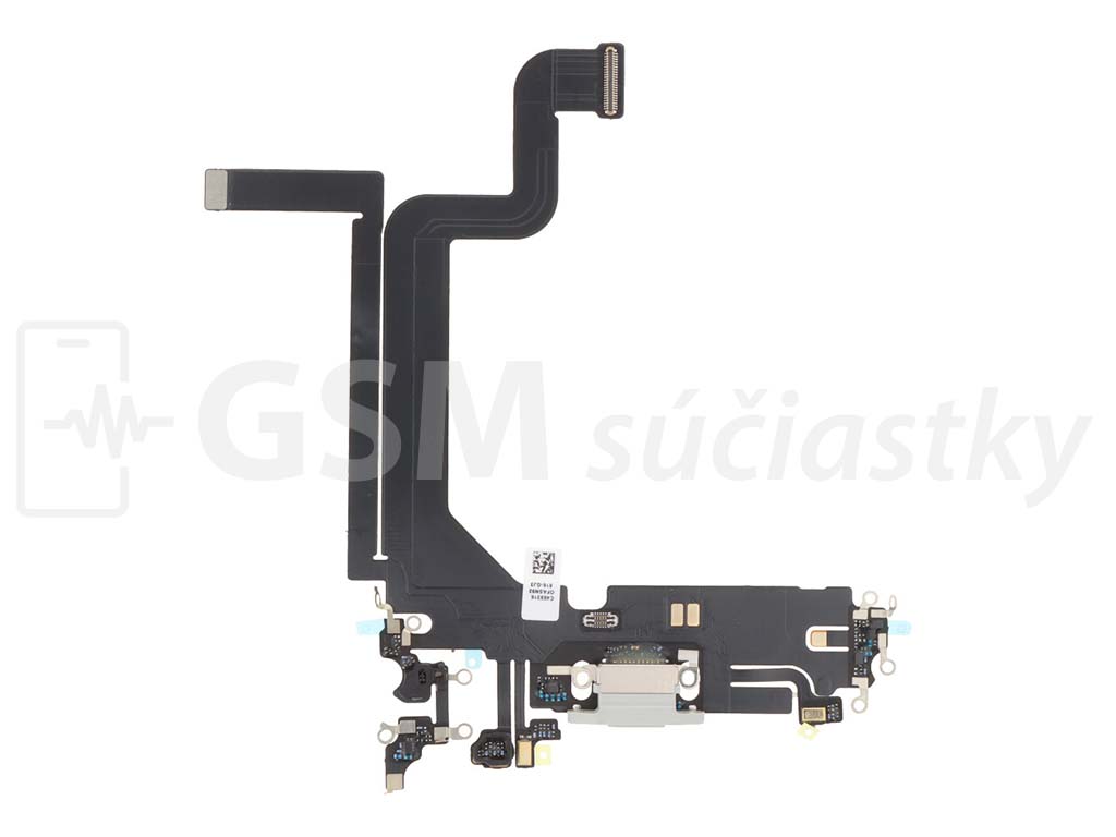 Flex kábel nabíjania iPhone 14 Pro Max - nabíjací konektor, mikrofón Biela