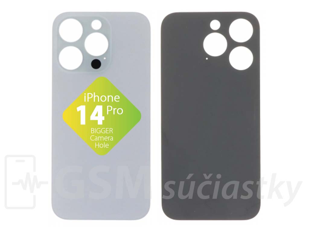 Apple iPhone 14 Pro - Zadné sklo housingu Strieborné