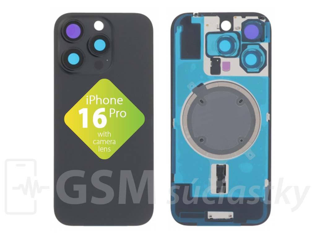 Apple iPhone 16 Pro - Zadné sklo housingu Black Titanium