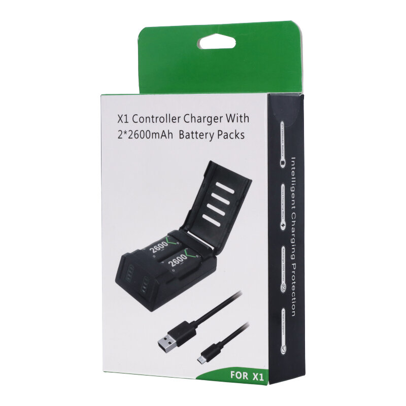 Nabíjací dok s 2 ks nabíjateľných batérií 2600mAh pre ovládač Xbox Series X/Xbox One/Xbox One S/Xbox One X/Xbox One Elite