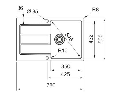FRANKE S2D 611-78 ČERNÁ