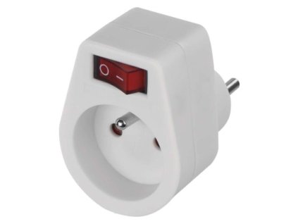 EM P0027 Zásuvka s vypínačem, bílá