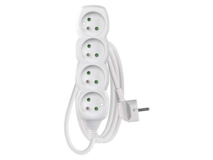 EM P0411 Prodlužovací kabel 1,5 m / 4 zásuvky / bílý / PVC / 1 mm2