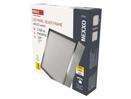 EM ZM6243 LED přisazené svítidlo NEXXO, čtvercové, stříbrné, 21W, se změnou CCT