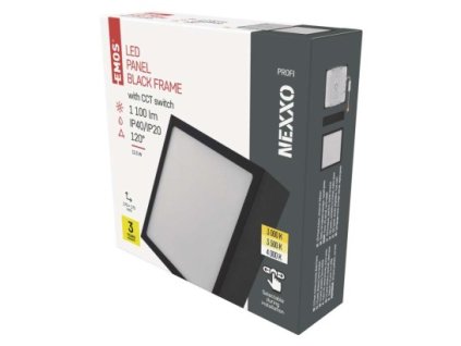 EM ZM6333 LED přisazené svítidlo NEXXO, čtvercové, černé, 12,5W, se změnou CCT