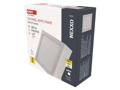 EM ZM6123 LED přisazené svítidlo NEXXO, čtvercové, bílé, 7,6W, se změnou CCT