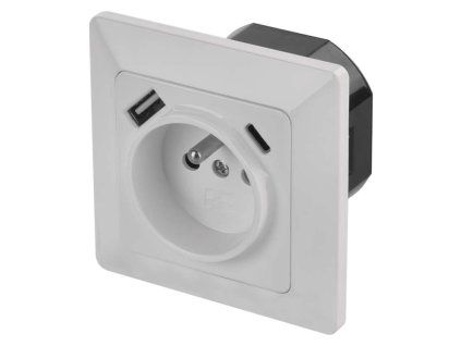 EM A6000.4 Zásuvka s USB A+USB C., bílá