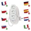 EM P0313R Prodlužovací kabel 3 m / 3 zásuvky / bílý / PVC / 1,5 mm2