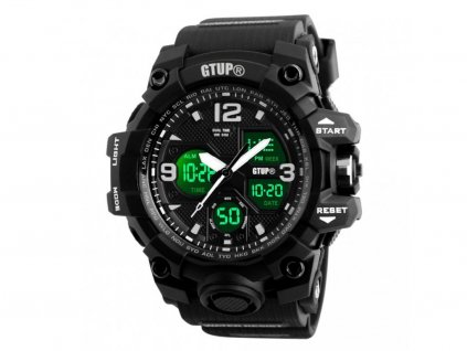 panske sportovni odolne vodotesne hodinky gtup 1050 anti shock cerne