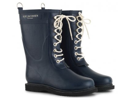 RUB15 660 Ilse Jacobsen mid tall Rubber Boots Indigo Navy