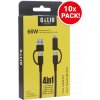 REZ Galio 4 in 1 cable 66W cable 1M (10 x Pack) - Black