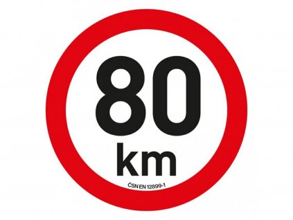 Samolepka omezení rychlosti 80 km/h reflexní (200 mm)