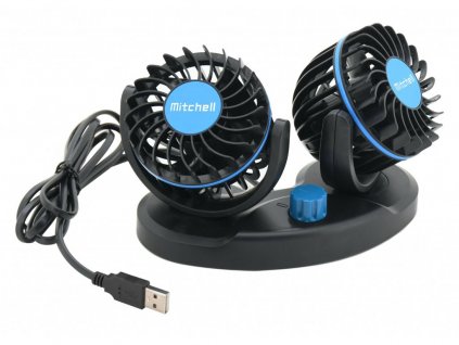 Ventilátor MITCHELL DUO 2x85mm USB 5V na palubní desku