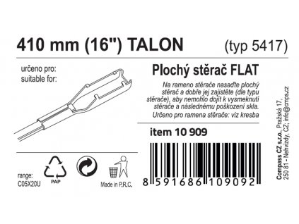 Stěrač FLAT BULK (TALON) 16"/410mm