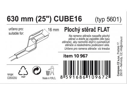 Stěrač FLAT BULK (CUBE16) 25"/630mm
