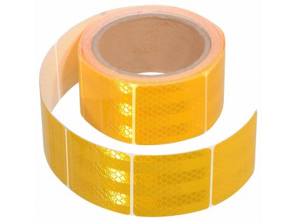 Samolepící páska reflexní dělená 5m x 5cm žlutá (role 5m)