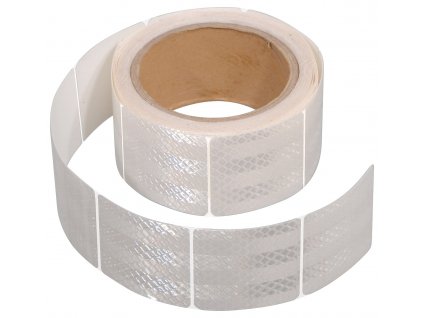Samolepící páska reflexní dělená 5m x 5cm bílá (role 5m)