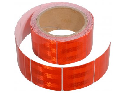 Samolepící páska reflexní dělená 5m x 5cm červená (role 5m)