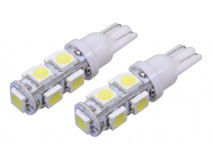 Žárovka 9 SUPER LED 12V T10 bílá 2ks