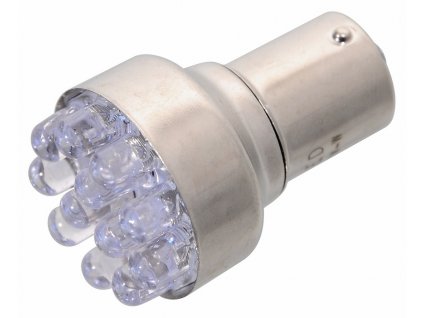 Žárovka 12LED 12V Ba15s červená