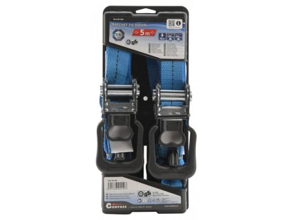 Popruh s ráčnou a háky 2ks 400daN 32mm x 4,90m TÜV