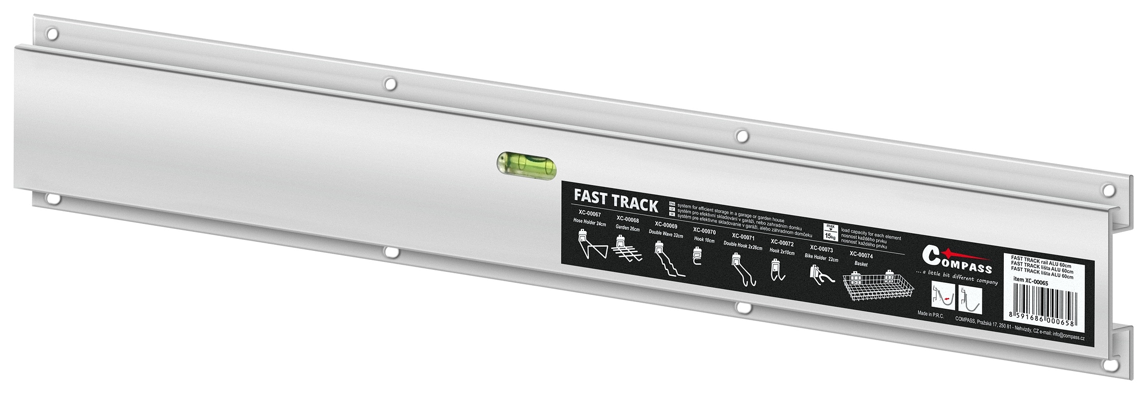 Compass Závěsný systém FAST TRACK lišta ALU 60cm s vodováhou