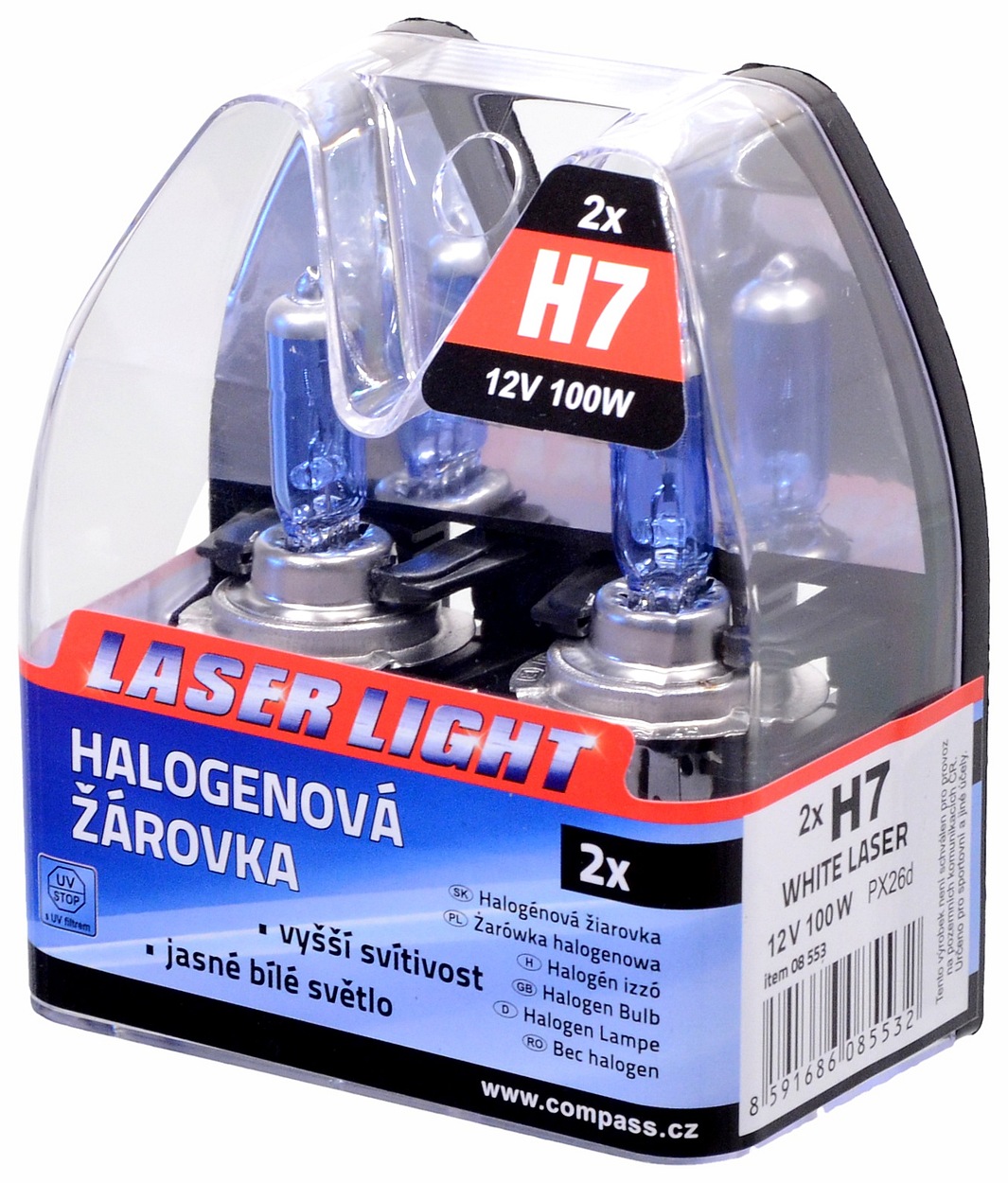 Compass Žárovka 12V H7 100W PX26d WHITE LASER 2ks