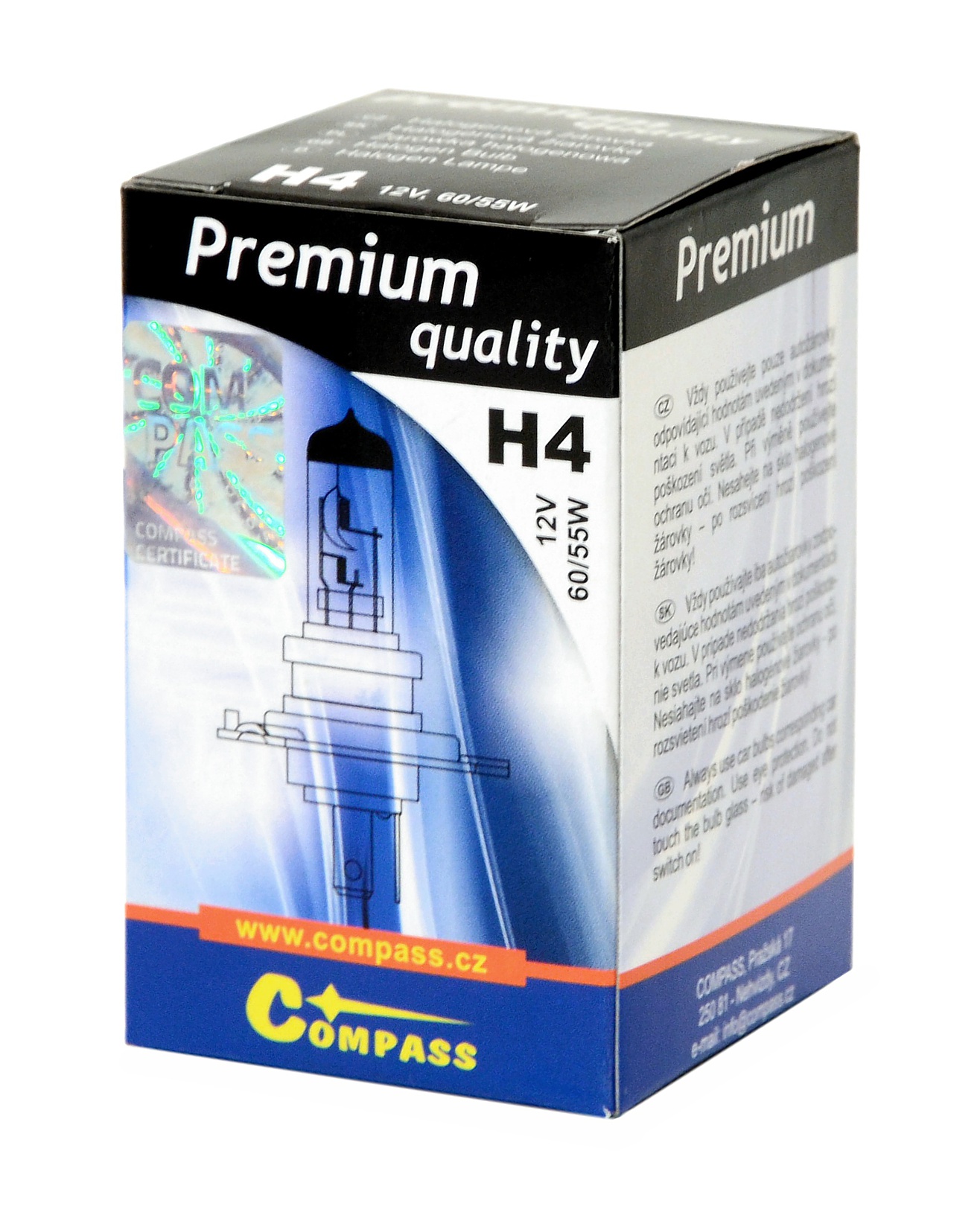 Compass Žárovka 12V H4 PREMIUM 60/55W P43t box